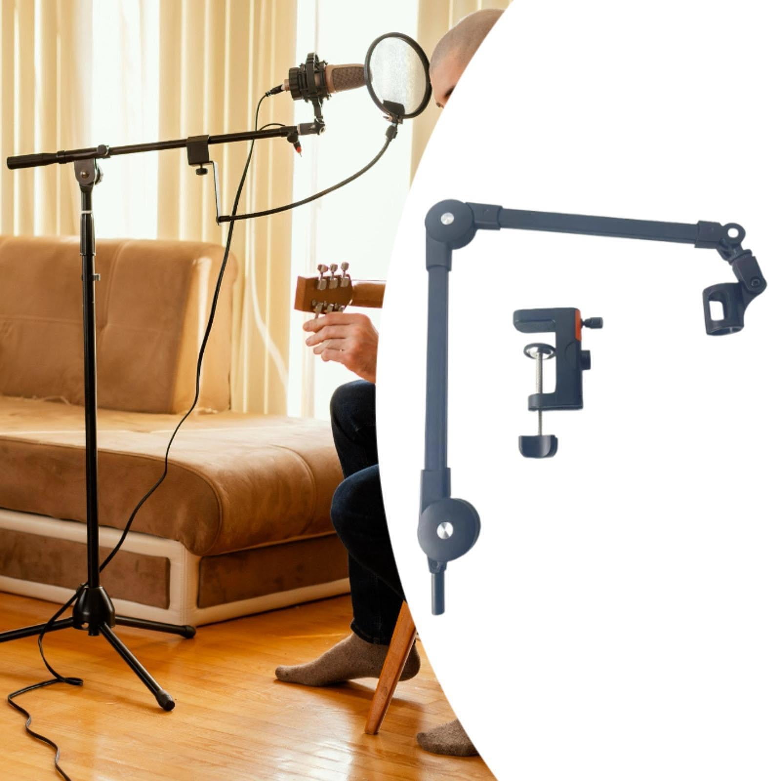 Microphone Arm Stand Boom Arm Stand Adjustable Holder Durable Alloy Material for Streaming Podcast Studio