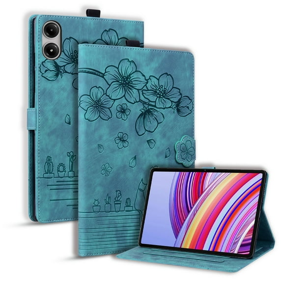 DWaybox Shockproof Case for Xiaomi Redmi Pad 2 11.0 inch 2025 Released - Anti-Scratch Cute Cartoon Embossed Design PU Leather Folio Cover with Adjustable kickstand & Card Slots -Green