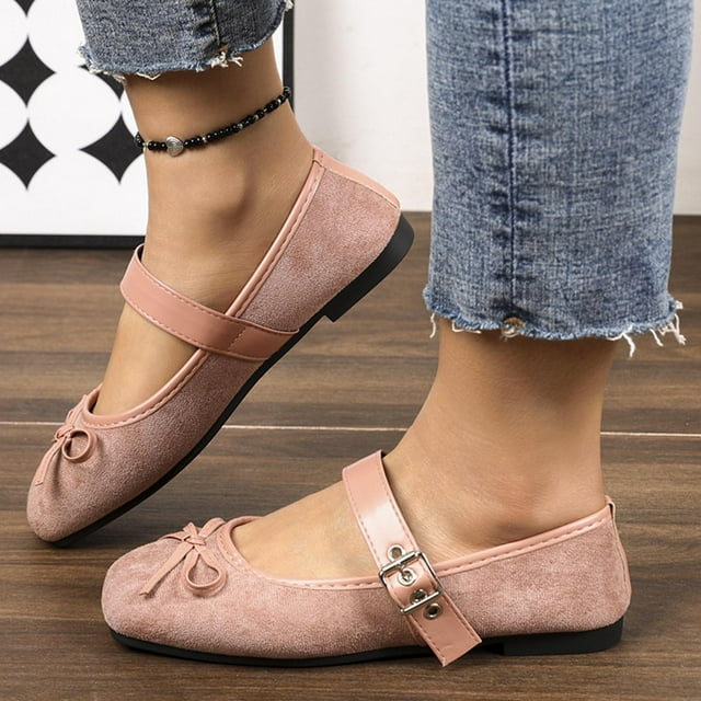 Wowcloth Chaussures Plates pour Femmes, Mode Décontractée Printemps et Été, Mary Jane Française à Nœud - Bout Noué
