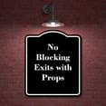 thumbnail image 2 of No Blocking Exits with Props BLACK Aluminum Composite Sign 20''x24'', 2 of 9