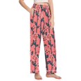 thumbnail image 2 of Dailycode Women's Pajama Pants Wide Leg Lounge Pj Bottoms With Pockets Rose on Stems, 2 of 7