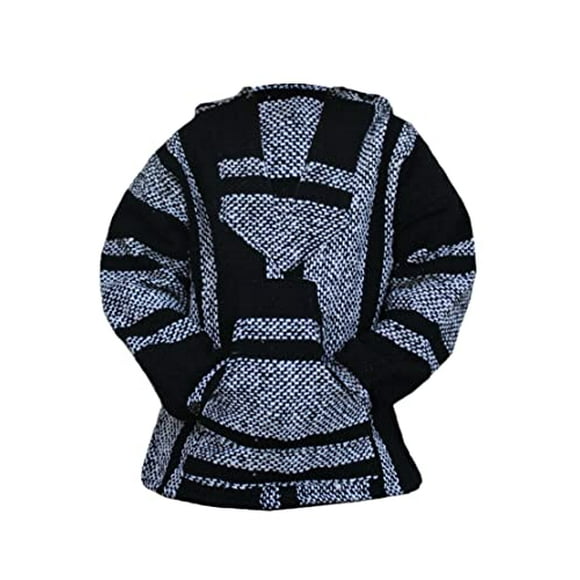 Youth Kids Mexican Baja Hoodie Pullover Sweater Uni Boys Girls (Small (5-6 years), Black)