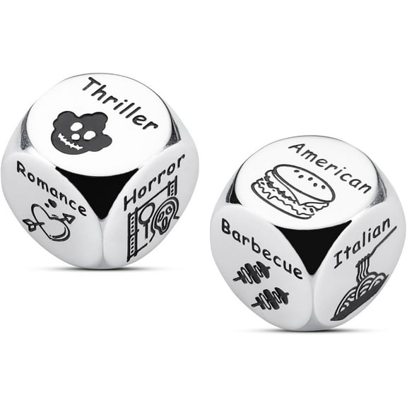 Stocking Stuffers for Women Men, for Women Men, Anniversary Steel Food Decision Dice Gifts for Couples Girlfriend Boyfriend Wife Husband Funny White Elephant Gifts Valentines Day