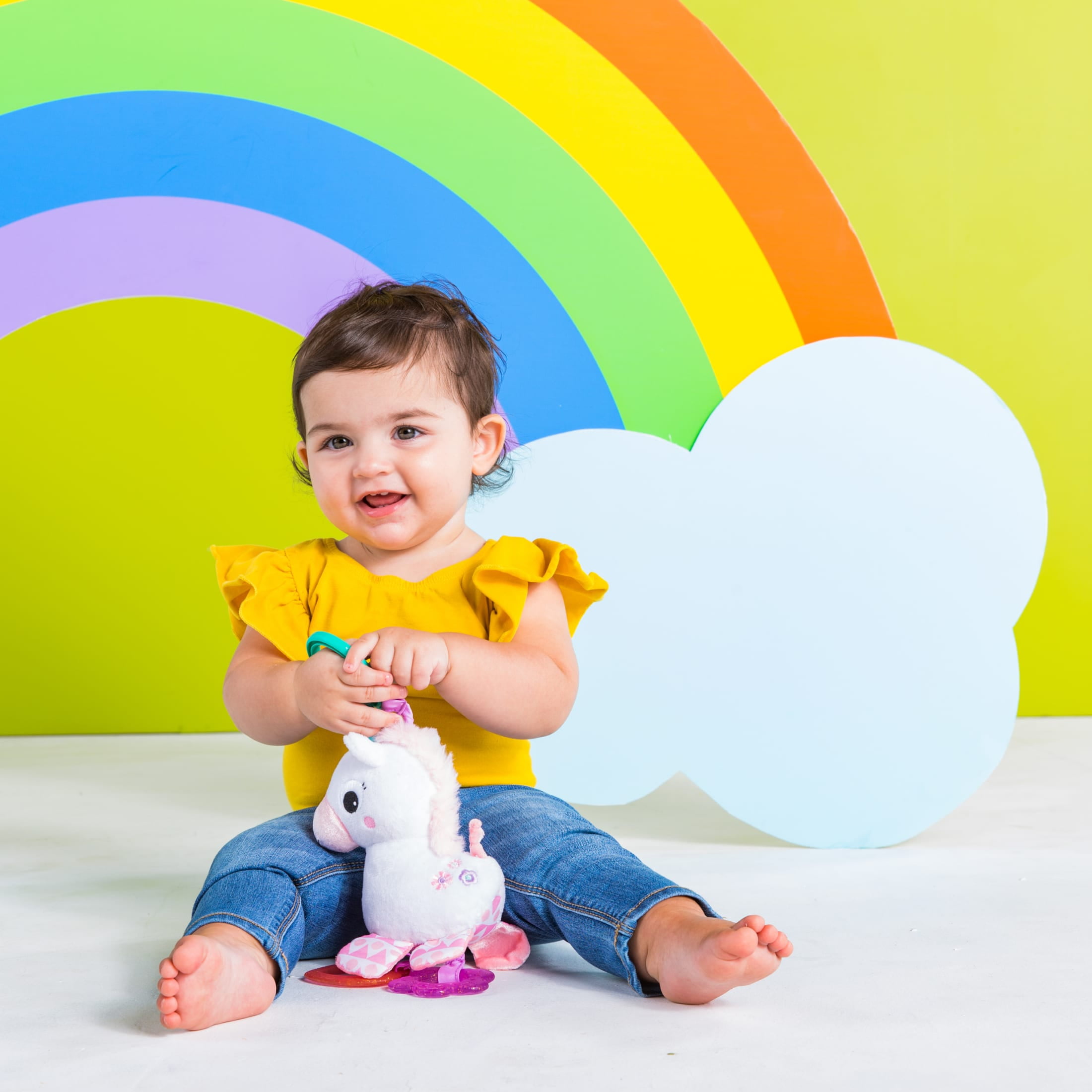 Bright Starts Sparkle & Shine Unicorn on-the-go Take-Along Clip-on Toy, Ages Newborn +