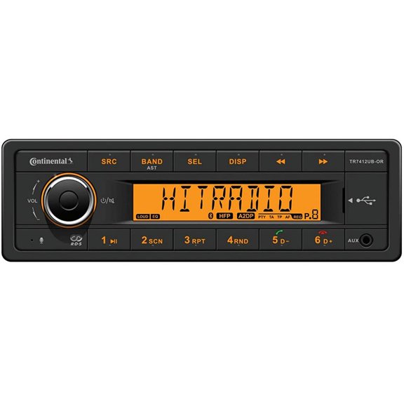 VDO Continental TR7412UB-OR - Radio estilo europeo de 12 V, pantalla naranja, Bluetooth