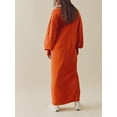 thumbnail image 2 of FAROOT Robe Longue d'Automne pour Femmes Couleur Unie Col Rond Manches Longues Robe Décontractée Ample de Vacances, 2 of 5