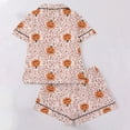 thumbnail image 4 of WOYY Girls Halloween Pajamas Pumpkin Leopard Button Down Shirt Shorts Homewear, Sizes 3-14, 4 of 8