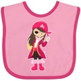 thumbnail image 3 of Inktastic Pirate Captain Girls Baby Bib, 3 of 4
