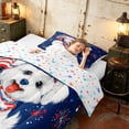 thumbnail image 4 of Manfei Kawaii Dog Twin Comforter Sets, Patriotic Fireworks US Flag Bedding Set, Navy Blue, Colorful Stars Reversible 2-Piece, 1 Comforter and 1 Pillowcase, 4 of 6