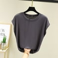 thumbnail image 1 of Hauts Sans Manches pour Femmes Été Modal Col Rond T-Shirt Couleur Unie Ample Décontracté T-shirts Grande Taille Mode Urbaine FJH, 1 of 7