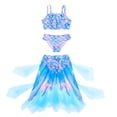 thumbnail image 6 of Glisme Bathing Suits For Girls Glitter Mesh 3 Piece Bikini Set Beachwear With Flowy Skirt Summer Beachwear For Kids Size 3-4 Years, 6 of 9
