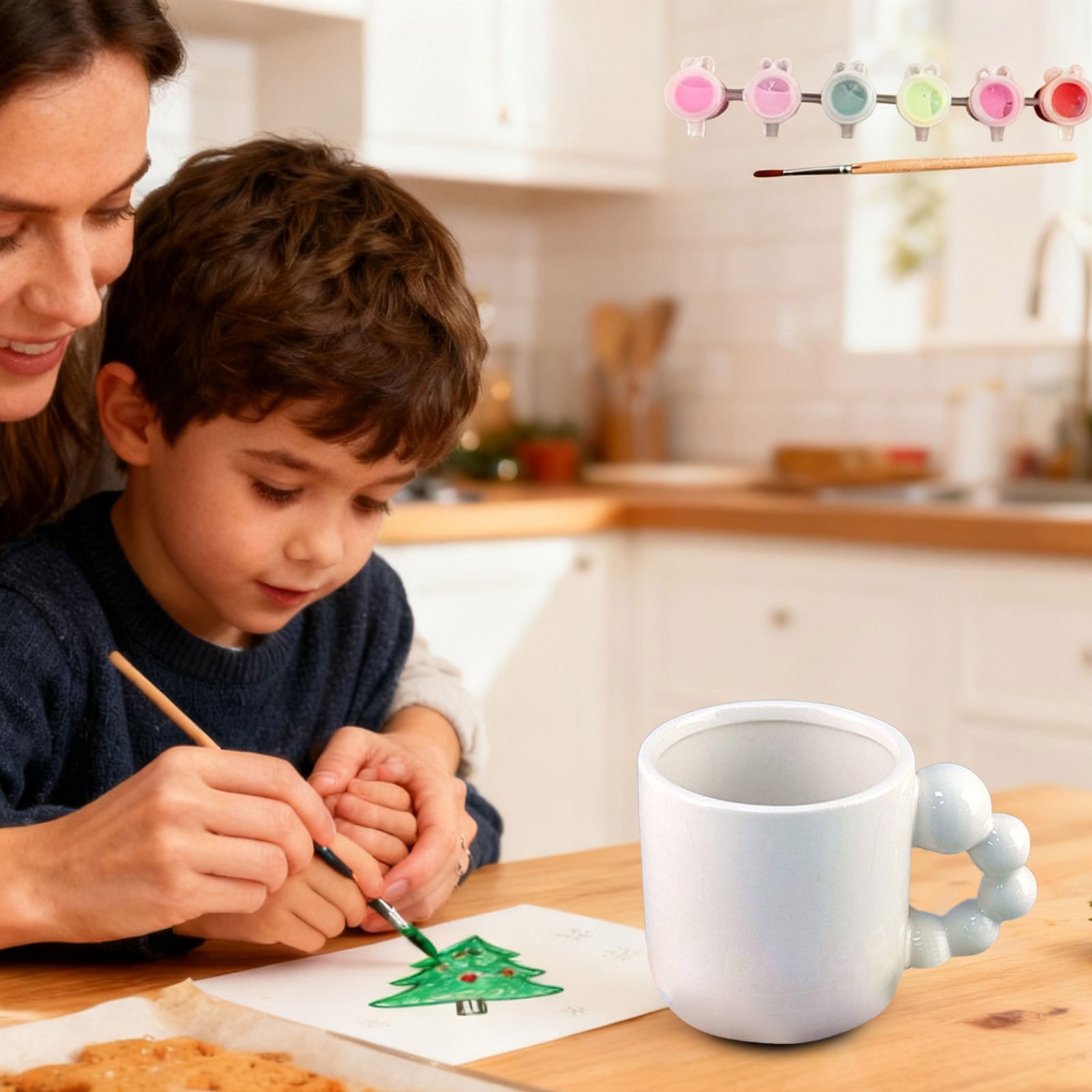DIY Painting Ceramic Mug Craft Kit Create Your Own Art With Acrylic Paints And Brushes For Family Holiday Activity Bulk Coffee Cups