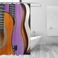 thumbnail image 2 of Coolnut Colorful Guitar Bath Shower Curtain Liners 72"x72", 100% Polyester Waterproof with C-Shaped Curtain Hook Modern Bathroom Decoration 1 Panel, 2 of 5