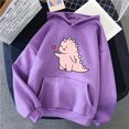 thumbnail image 4 of Gibobby Túnica de moda Ladys Drawstring Warm Hoodie Casual Long mangas impresas Pullover Suatshirt Top （Morado， XL), 4 of 5