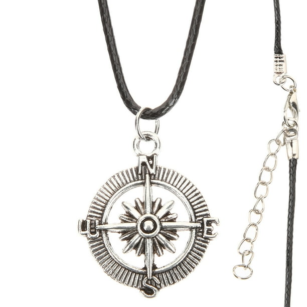 Collar con brújula para hombre, personalizado, cadena para el cuello, joyería genial para el cuello.