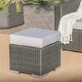 thumbnail image 3 of Noble House Santa Rosa 16" Grey Wicker Ottoman Seat with Silver Cushion, 3 of 17
