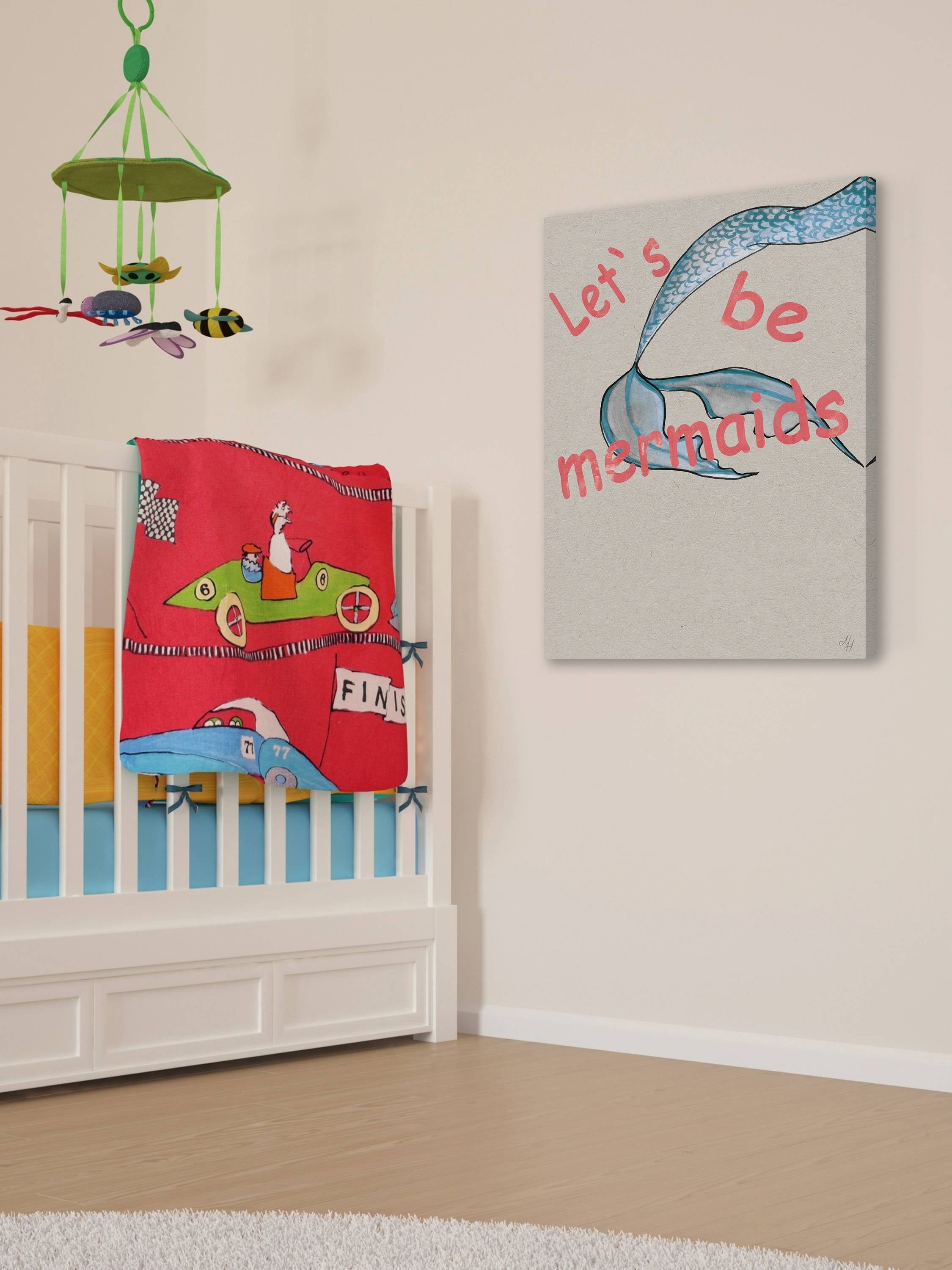 Marmont Hill Let's Be Mermaids Tail Canvas Wall Art