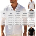 thumbnail image 3 of Men's Knit Cuban Shirt Hollow Out Short Sleeve Button Down Shirts See Through Summer Beach Shirts Black, 3 of 5