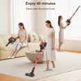 thumbnail image 4 of Maircle Cordless Stick Vacuum Cleaner, 36Kpa Strong Suction, 40-Min Runtime, Anti Tangle Headlight Floor Brush, Lightweight, for Pet Hair, ShoPile Carpet, Hard Floor, Home Use, Red, 4 of 9