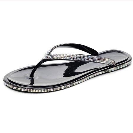 

Follure Girl women s casual shoes Womens Flip-Flops Non-Slip Breathable Flats Open Toe Shoes Light Casual Slippers Black 39