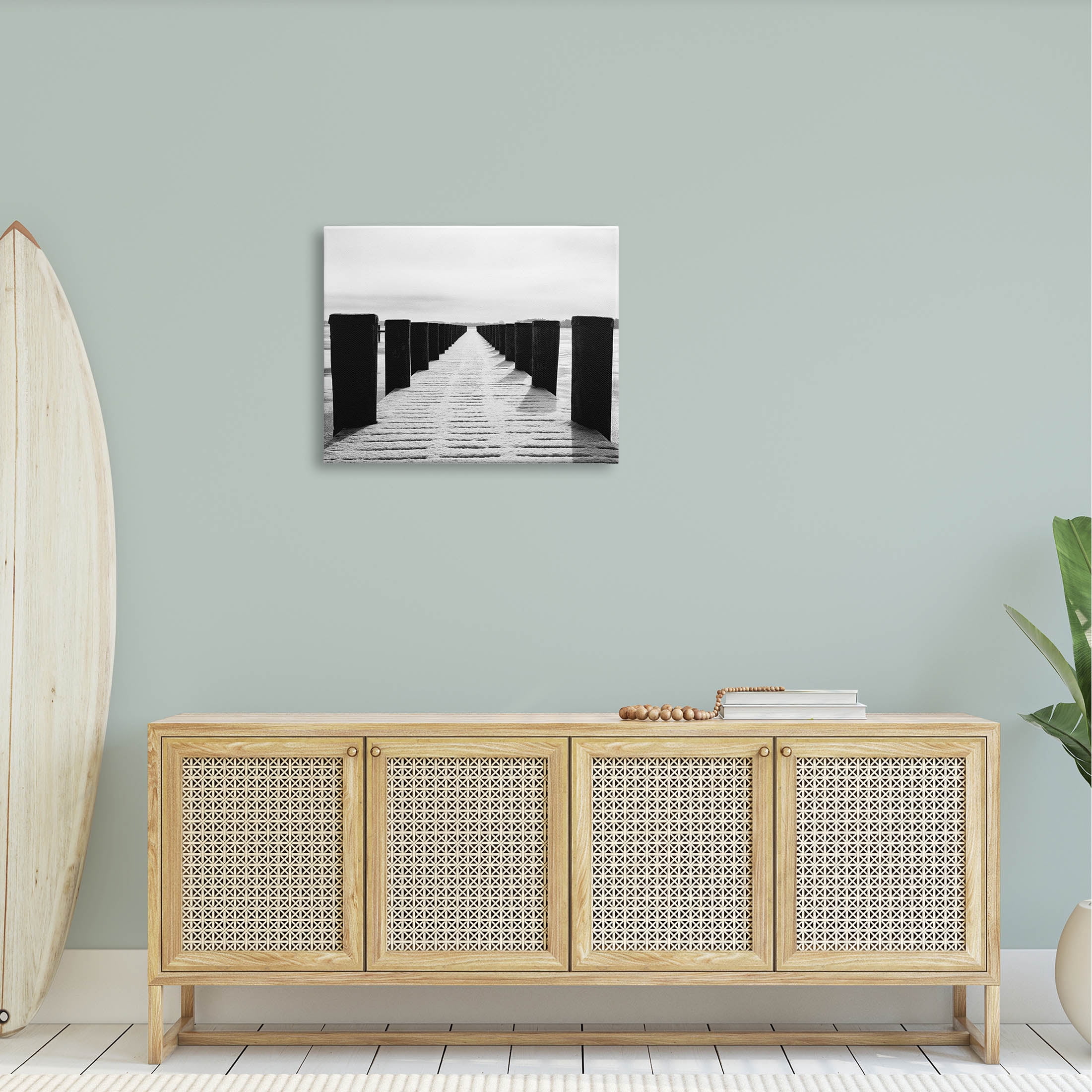 Stupell Industries Winter Dock Snowy Beach Photograph Gallery Wrapped Canvas Print Wall Art, Design by Aledanda