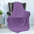 thumbnail image 4 of Geometric Soft Flannel Fleece Blanket, Rhombus Composition Triangles and Diamond Shapes in Purple Shades, Cozy Plush for Indoor and Outdoor Use, 70" x 90", Lavender Lilac and White, by Ambesonne, 4 of 5