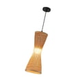 thumbnail image 2 of Runquan Bamboo Woven Pendant Lamp with Adjustable Cord Handmade Traditional Rustic Weave Ceiling Light for Kitchen Restaurant Hallway F, 2 of 8
