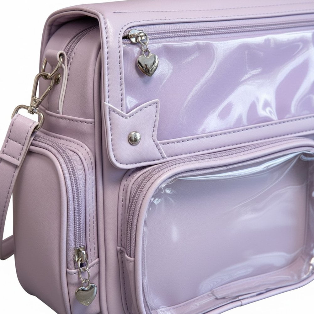 Yvsxxv Ita Bag Crossbody Backpack, Kawaii Pin Display Rucksack, Purple