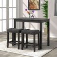 thumbnail image 2 of Roundhill Furniture Sora Button Tufted Counter Height Saddle Stool, Set of 2, Gray, Wood, 24"H, 2 of 3
