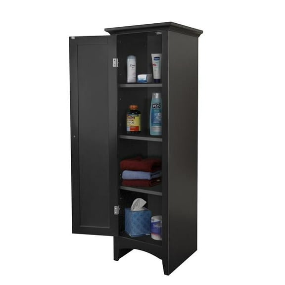 OS Home & Office One Door Kitchen Storage Pantry in Black