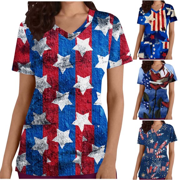 Fesfesfes Shirt Women's Fashion Casual Solid Round Neck Short Sleeve Pockets Loose T-Shirt Pullover Tops Women Gym Clothes 3XL(US:14)