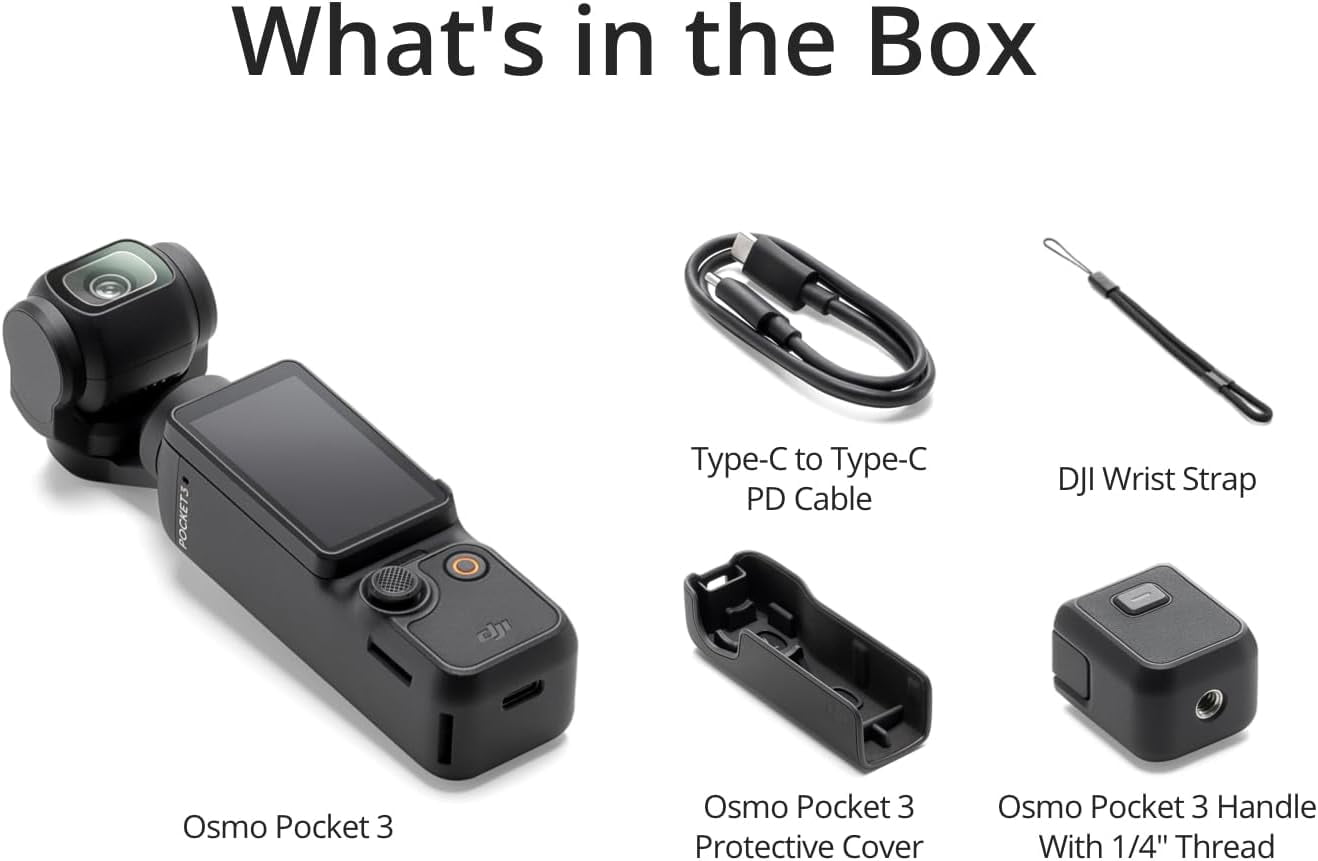 DJI Osmo Pocket 3, Vlogging Cameras with 1'' CMOS & 4K/120fps Vlog Camera, 3-Axis Stabilization, Fast Focusing, Face/Object Tracking