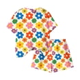 thumbnail image 6 of Amidoa Girls Summer 2 Piece Outfits Cute Floral Short Sleeve and Elastic Waist Shorts Kids Clothing Set Beige Size 3T Beige Size 3T, 6 of 6
