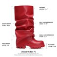 thumbnail image 2 of DREAM PAIRS Women's Slouch Mid-Calf Boots, Ruched Fold-Over Platform Boots, Trendy Chunky Heel Tall Boots for Party, Club and Everyday Wear, 2 of 8