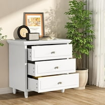 LinkRomat White Nightstand, 22 Inch Wide 3-Drawer Nightstand with Ample Storage, Boho Design, for Bedroom or Living Room