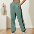 thumbnail image 2 of Audhol Comfy Sweatpants Women, Women's Fashionable Casual Thin High Waist Loose Sports Pants Comfortable High Waist Jogging Trousers with Pocket Casual Sweatpants Thin Sweatpants Women Green S, 2 of 6