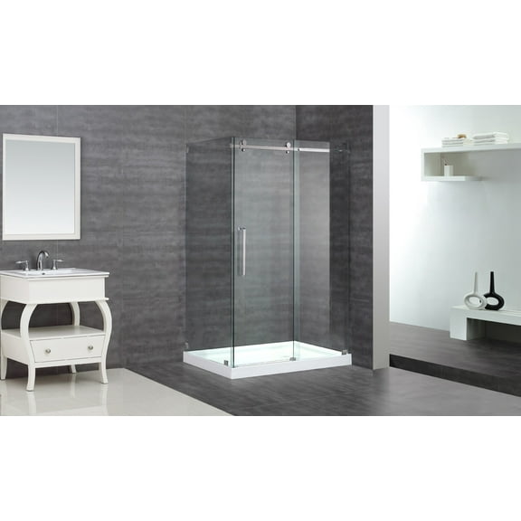 Aston SEN976-TR-CH-48-10-R 48" X 35" Completely Frameless Shower Enclosure - Chrome