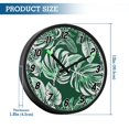thumbnail image 3 of Dailycode Night Light Wall Clock Glow in The Dark 12 inch Battery Operated Silent Luminous Clocks, Emerald White Tropical Leaves, 3 of 6