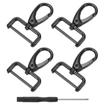 Uxcell 4Pcs Swivel Clasps, 1.25" D Ring Detachable Snap Hook with Screwdriver, Black