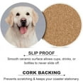 thumbnail image 5 of Round Drink Coasters, 6 Pcs Golden Retriever Dog with Tongue Absorbent Ceramic Coaster with Cork Base for Coffee Cups Housewarming Gift for Home Decor, 5 of 5