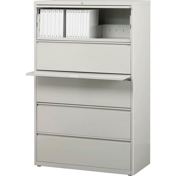 36 in. HL10000 Series Lateral File with 5-Drawer - Light Gray