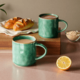 thumbnail image 6 of Onader 14OZ Coffee Mugs Set of 4, Stoneware Tea Mug Set with Handle, Ceramic Cups for Latte/Cocoa/Cappuccino, Dishwasher & Microwave Safe - Reactive Green, 6 of 7
