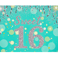 thumbnail image 3 of Teal Glittery Sweet 16 Backdrop Banner Party Decorations Background Photography Props for Sweet 16 Birthday Celebrations Party Supplies Decors, 3 of 7