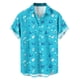 thumbnail image 4 of Blusa y camisa de manga corta con cuello vuelto para hombre, blusa informal de moda con cuello vuelto, blusa estampada de manga corta con botones, blusa de poliéster para hombre, 4 of 6