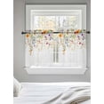 thumbnail image 5 of Spring Floral Tier Curtains 36 Inch Length,Sheer Curtains for Bedroom Living Room Window Watercolor Leaves Wildflower Pastoral Rod Pocket Drapes Kitchen Curtains Small Half Window 27.5"x36" 2 Panels, 5 of 6