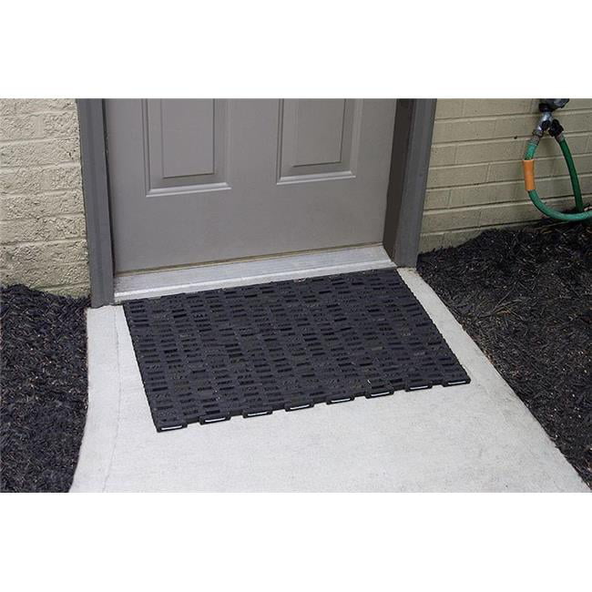 14" x... Durable Durite Recycled Tire-Link Outdoor Entrance Mat Straight Weave 