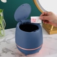 thumbnail image 2 of Tuphregyow 3 L Mini Mountable Household Plastic Trash Can with Lid, Blue, 2 of 8