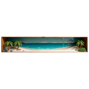 LUUFILx Vibrant Beach Scene Banner with Palm Trees Airplane and Waves Summer Theme Backdrop Decorations Party Supplies Photography Props Beach Party Vacation Decor Happy Gathering