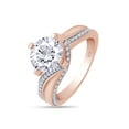 thumbnail image 3 of AFFY 1.75CT Center 7.5mm Round Moissanite Engagement Ring for Women 14K Rose Gold over Silver-5.5, 3 of 5