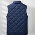 thumbnail image 5 of Men Jacket Vest Buttom Down Puffer Quilted Jacket Fall Fashion 2026 Winter Coats with Pockets，Lightweight Warm Sleeveless Jackets for Travel Hiking Running Walking Fishing Blue 2XL, 5 of 6
